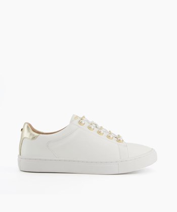 Dune London Esteem Women's Flat Shoes White | KHJ-236159