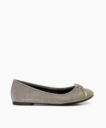 Dune London Harping Women's Flat Shoes Metal | BOX-713645