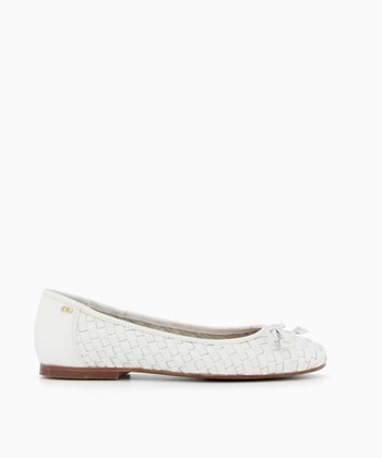 Dune London Hartleys Women's Flat Shoes White | QFR-075294