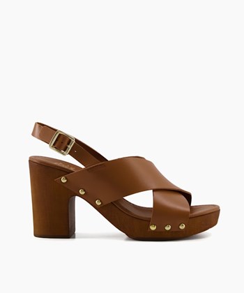 Dune London Jingers Women's Heeled Sandals Brown | JNZ-459672