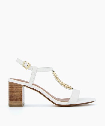 Dune London Just Women's Heeled Sandals White | FWQ-872641