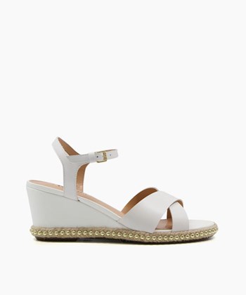 Dune London Keelie Women's Wedge Sandals White | WBM-312850