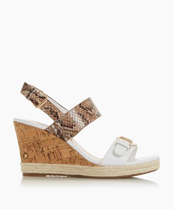 Dune London Kendyl Women's Wedge Sandals White | SUL-319762