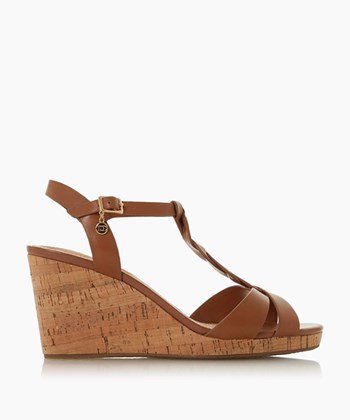 Dune London Koala Women's Wedge Sandals Brown | PLG-681730