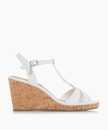 Dune London Koala Women's Wedge Sandals White | TML-632847