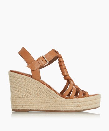 Dune London Kofu Women's Wedge Sandals Brown | KLJ-673582