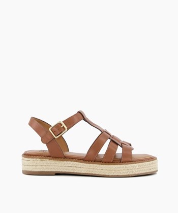 Dune London Latch Women's Flat Sandals Brown | QGE-847532