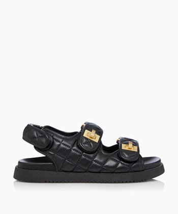 Dune London Lockstockk Women's Flat Sandals Black | IHS-905342