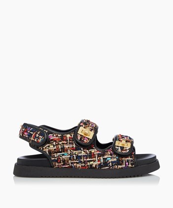 Dune London Lockstockk Women's Flat Sandals Black | YMG-968375