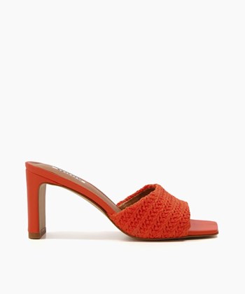 Dune London March Women's Heeled Sandals Orange | MUX-125809