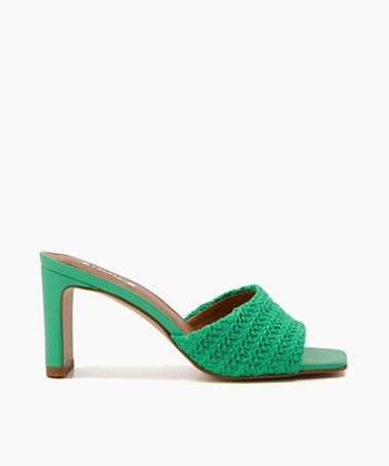 Dune London March Women's Heeled Sandals Green | VZP-329510