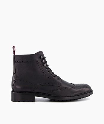 Dune London Masked Men's Smart Boots Black | OQW-609153