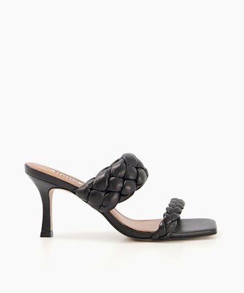 Dune London Message Women's Heeled Sandals Black | EZY-782145