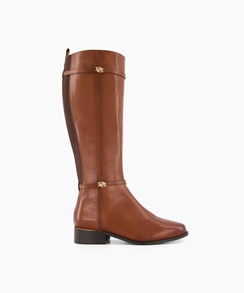 Dune London Tap Women's Knee High Boots Brown | FAR-519682