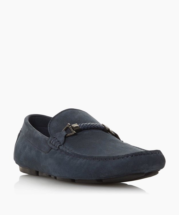 Dune London Beacons Men's Loafers Blue | SMJ-472691