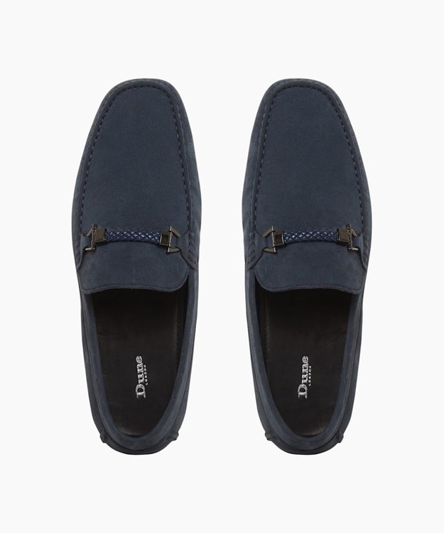 Dune London Beacons Men's Loafers Blue | SMJ-472691