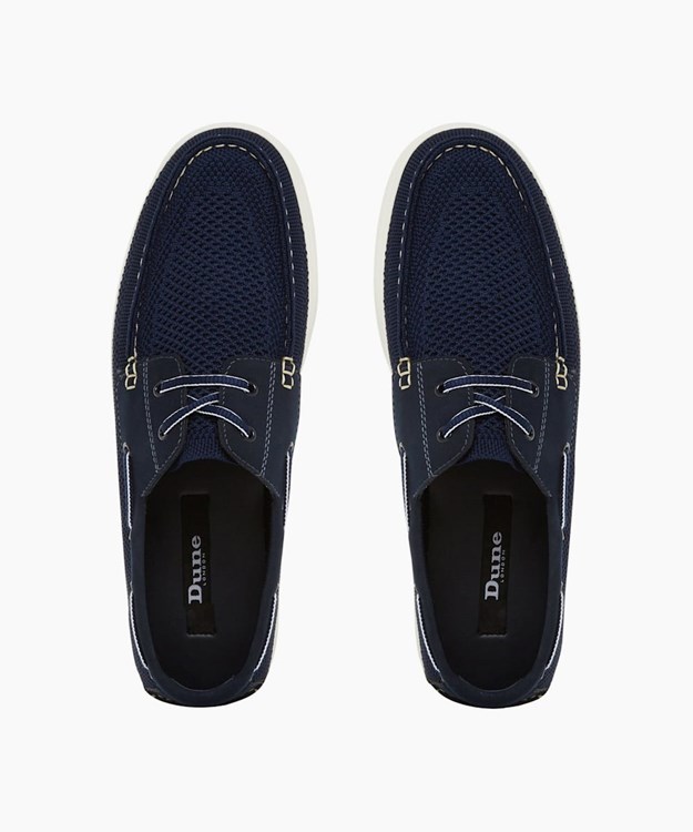 Dune London Bonavista Men's Boat Shoes Blue | NKG-549310