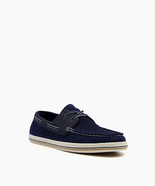 Dune London Burnner Men's Boat Shoes Blue | MSG-407629