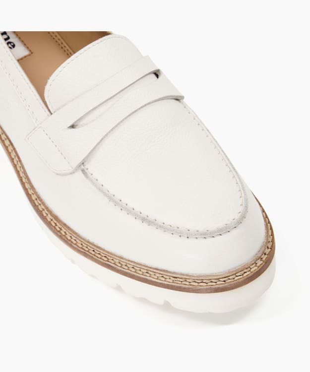 Dune London Granola Women's Loafers White | IDO-702834