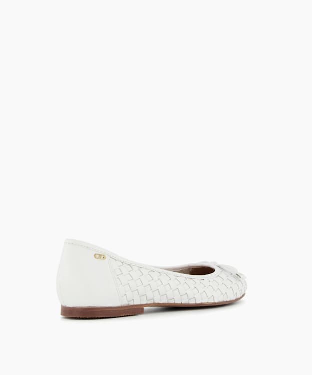 Dune London Hartleys Women's Bellet Pumps White | ILN-310456