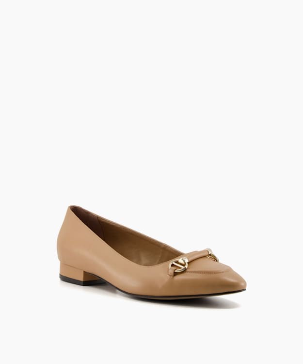 Dune London Hippy T Women's Bellet Pumps Brown | EOS-590362