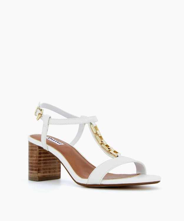 Dune London Just Women's Heeled Sandals White | FWQ-872641