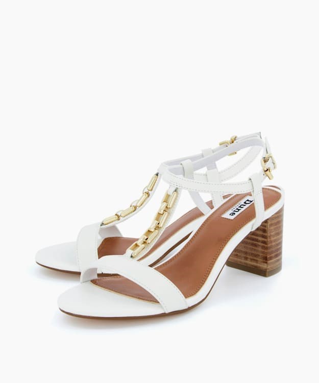 Dune London Just Women's Heeled Sandals White | FWQ-872641