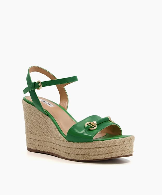 Dune London Kai Women's Wedge Sandals Green | PFN-328470