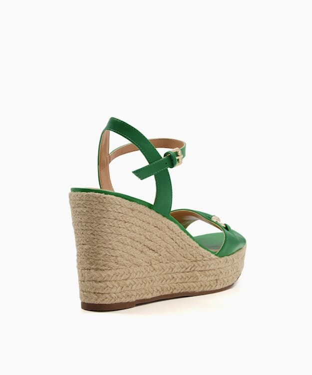 Dune London Kai Women's Wedge Sandals Green | PFN-328470