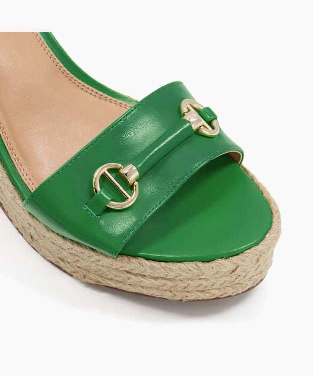 Dune London Kai Women's Wedge Sandals Green | PFN-328470