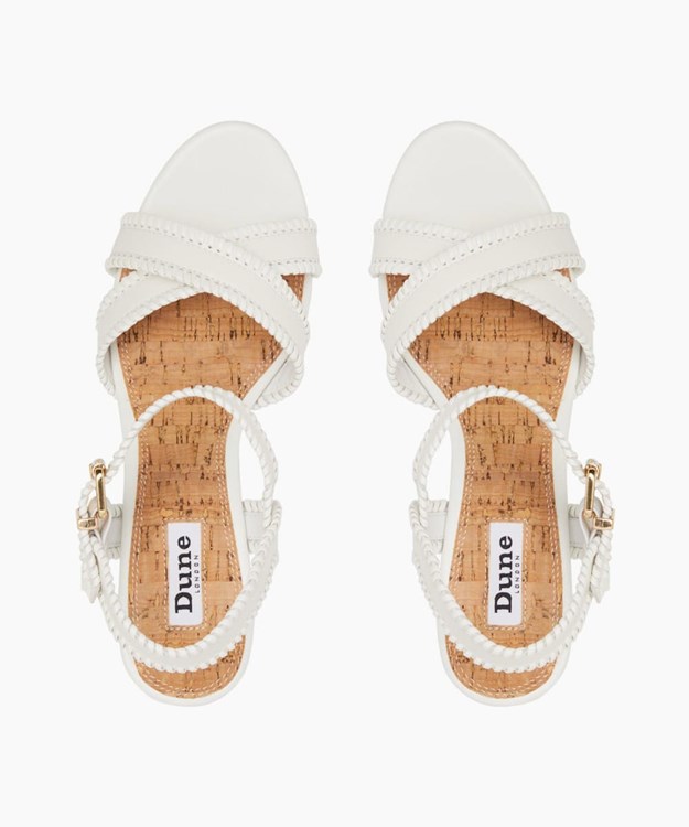 Dune London Karm Women's Wedge Sandals White | DXI-845271