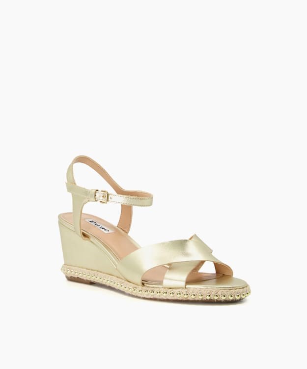 Dune London Keelie Women's Wedge Sandals White | OUE-582736