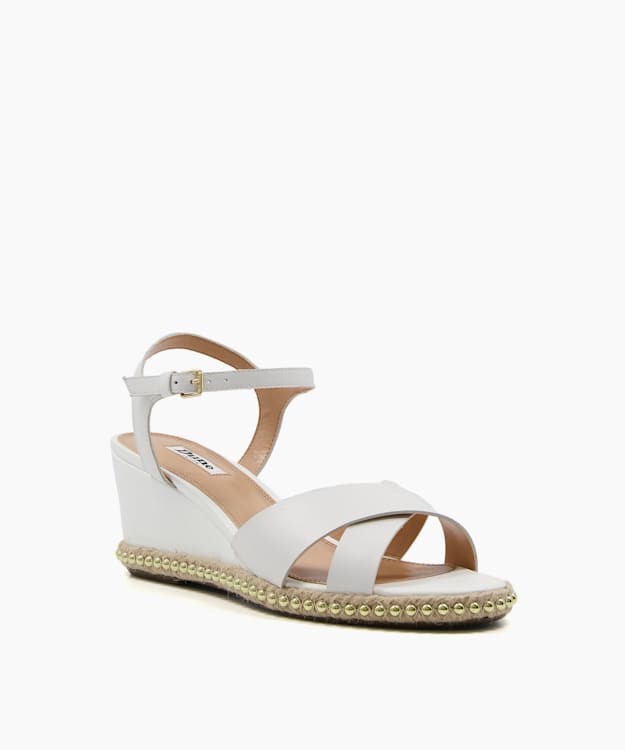 Dune London Keelie Women's Wedge Sandals White | WBM-312850