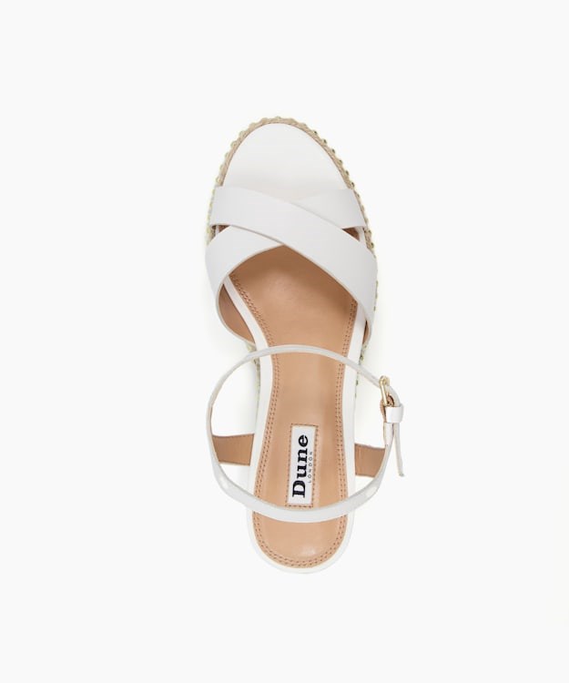 Dune London Keelie Women's Wedge Sandals White | WBM-312850