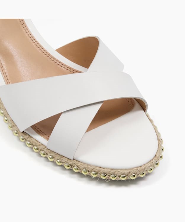 Dune London Keelie Women's Wedge Sandals White | WBM-312850