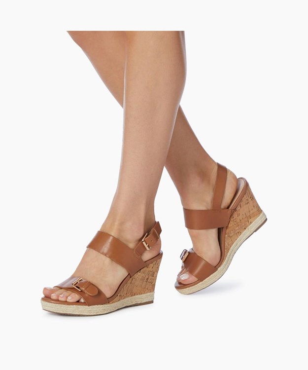 Dune London Kendyl Women's Wedge Sandals Brown | BYM-091648