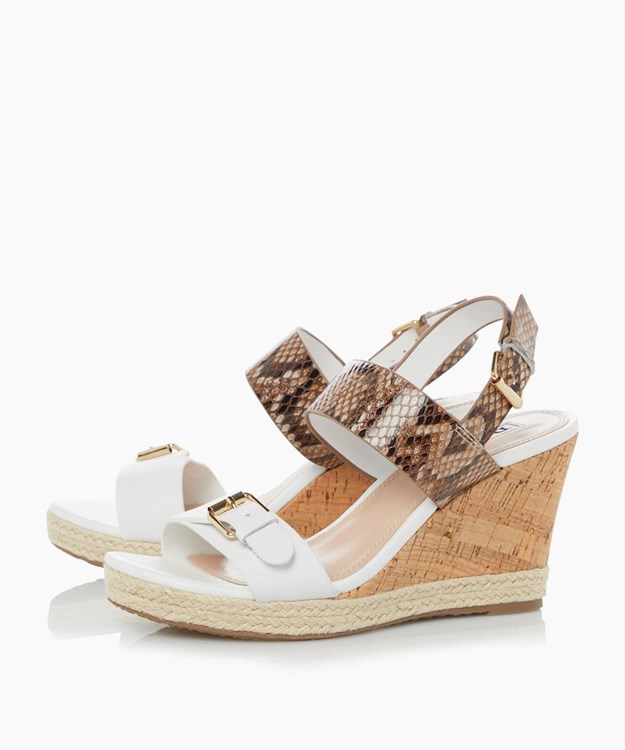 Dune London Kendyll Women's Wedge Sandals White | EZT-582930