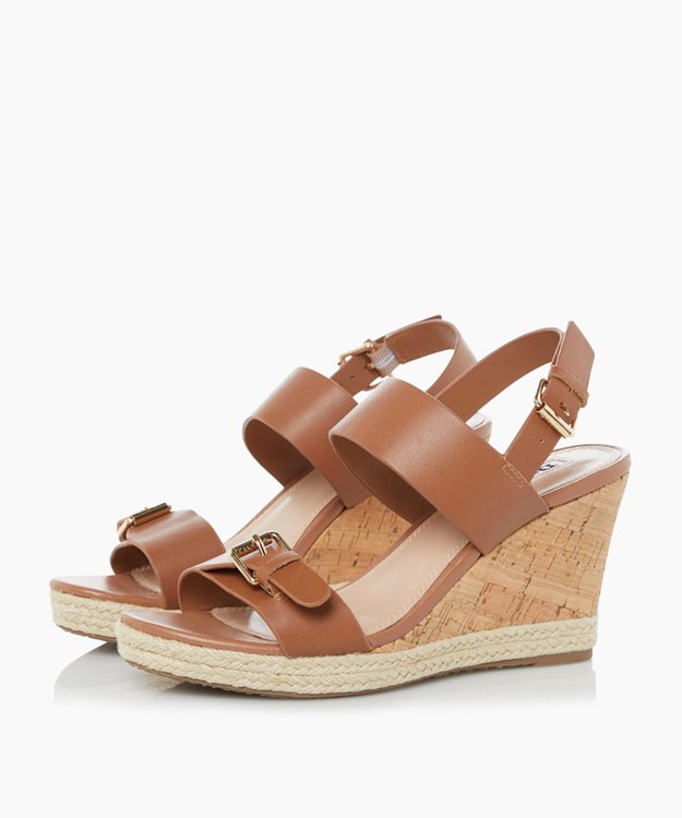 Dune London Kendyll Women's Wedge Sandals Brown | SPR-689214