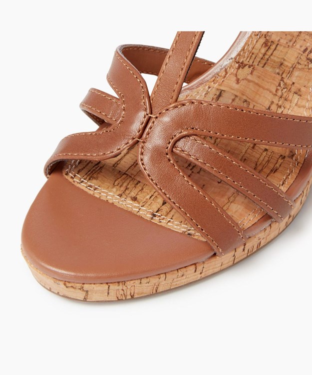 Dune London Keri T Women's Wedge Sandals Brown | RCI-095618