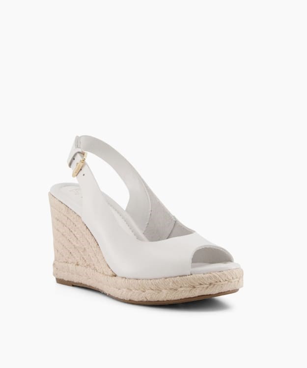 Dune London Kimmy Women's Wedge Sandals White | WRO-456832