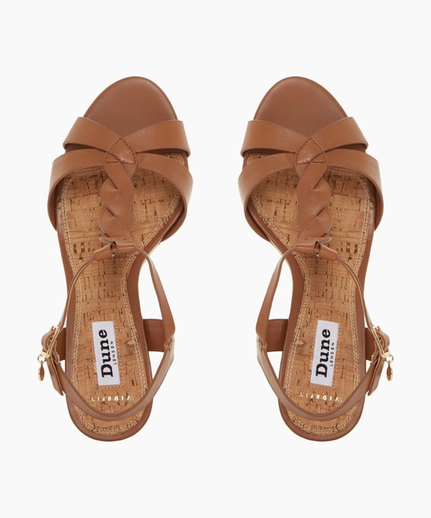 Dune London Koala Women's Wedge Sandals Brown | DBZ-650987