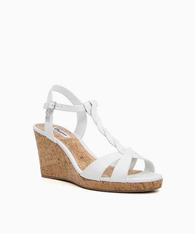 Dune London Koala Women's Wedge Sandals White | EML-457936