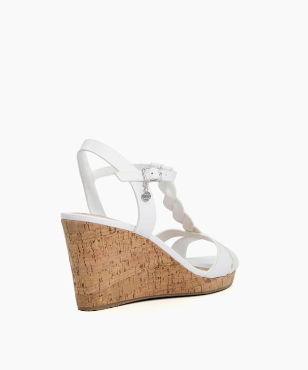 Dune London Koala Women's Wedge Sandals White | EML-457936