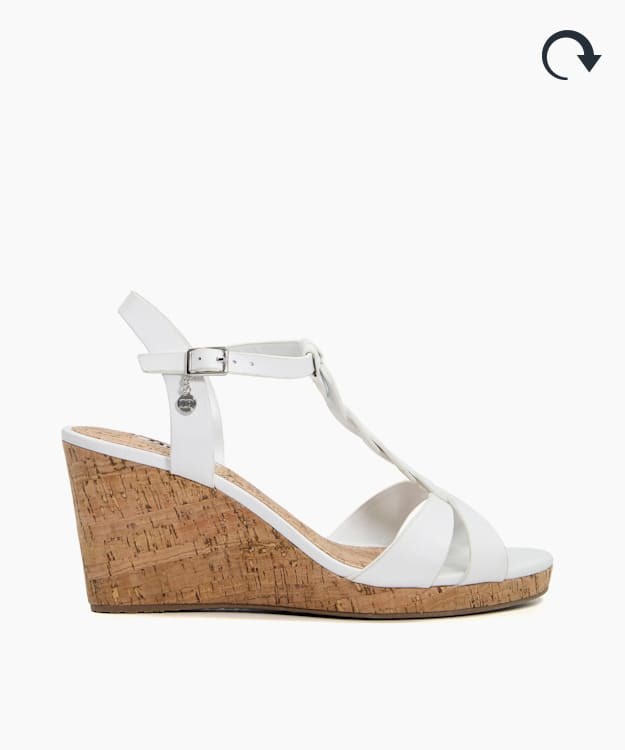 Dune London Koala Women's Wedge Sandals White | EML-457936