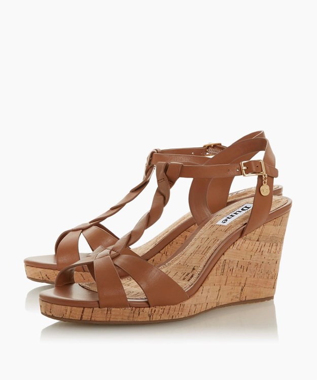 Dune London Koala Women's Wedge Sandals Brown | PLG-681730