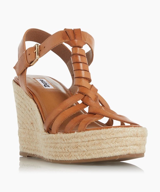 Dune London Kofu Women's Wedge Sandals Brown | KLJ-673582