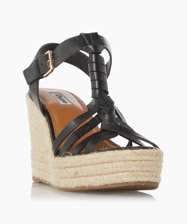 Dune London Kofu Women's Wedge Sandals Black | OUN-162405