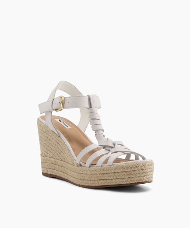 Dune London Kofu Women's Wedge Sandals White | ISH-015872