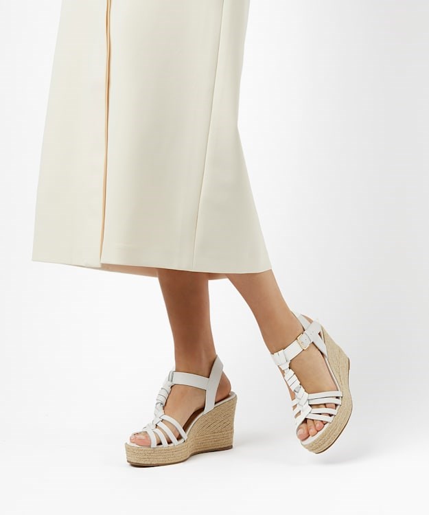 Dune London Kofu Women's Wedge Sandals White | ISH-015872