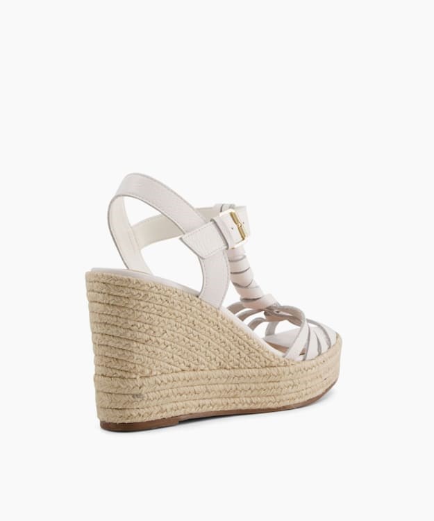 Dune London Kofu Women's Wedge Sandals White | ISH-015872